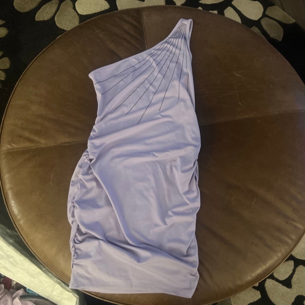 SHEIN Purple Asymmetrical Ruched Bodycon Dress